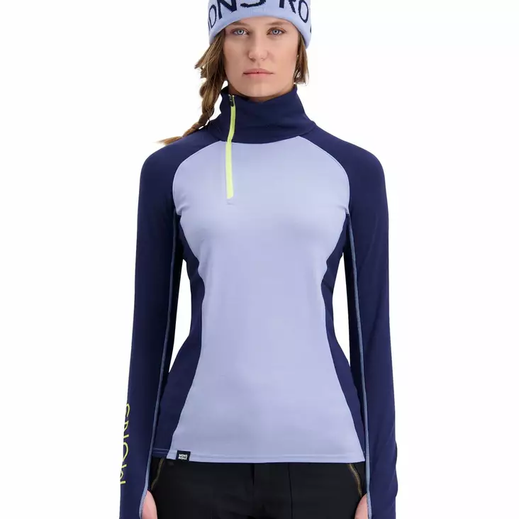 Mons Royale Olympus 3.0 Half Zip, naisten merinovillainen aluspaita - Merinovillaiset ja tekniset alusasut - 17-1008-531 - 1