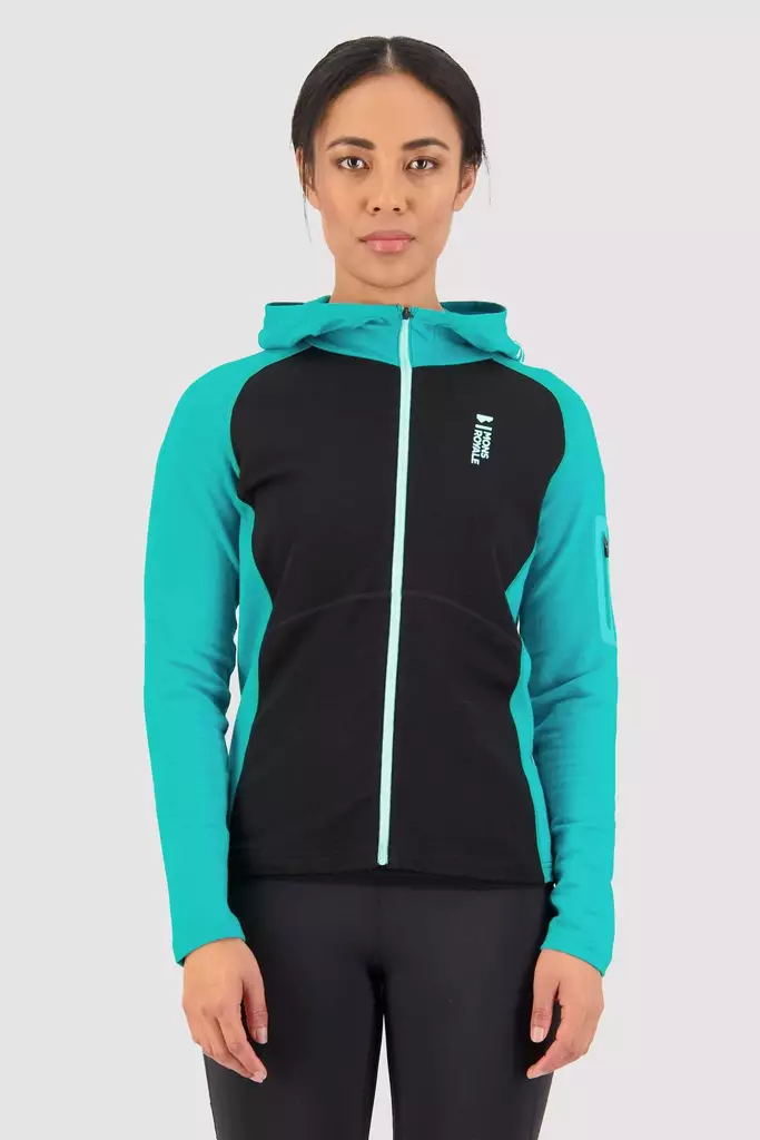 Mons Royale - Ascend Full Zip Hood - naisten merinovillainen välipaita - Merinovillaiset ja tekniset alusasut - 100246-1165-932 - 1