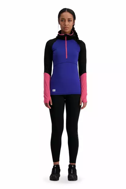 Mons Royale Bella Tech Hood naisten merinovillainen paita - Merinovillaiset ja tekniset alusasut - 100028-1017-163 - 2