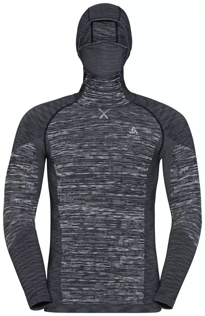 Odlo The Blackcomb ECO long sleeve with facemask miesten tekninen aluspaita - Merinovillaiset ja tekniset alusasut - 188572-60223 - 1