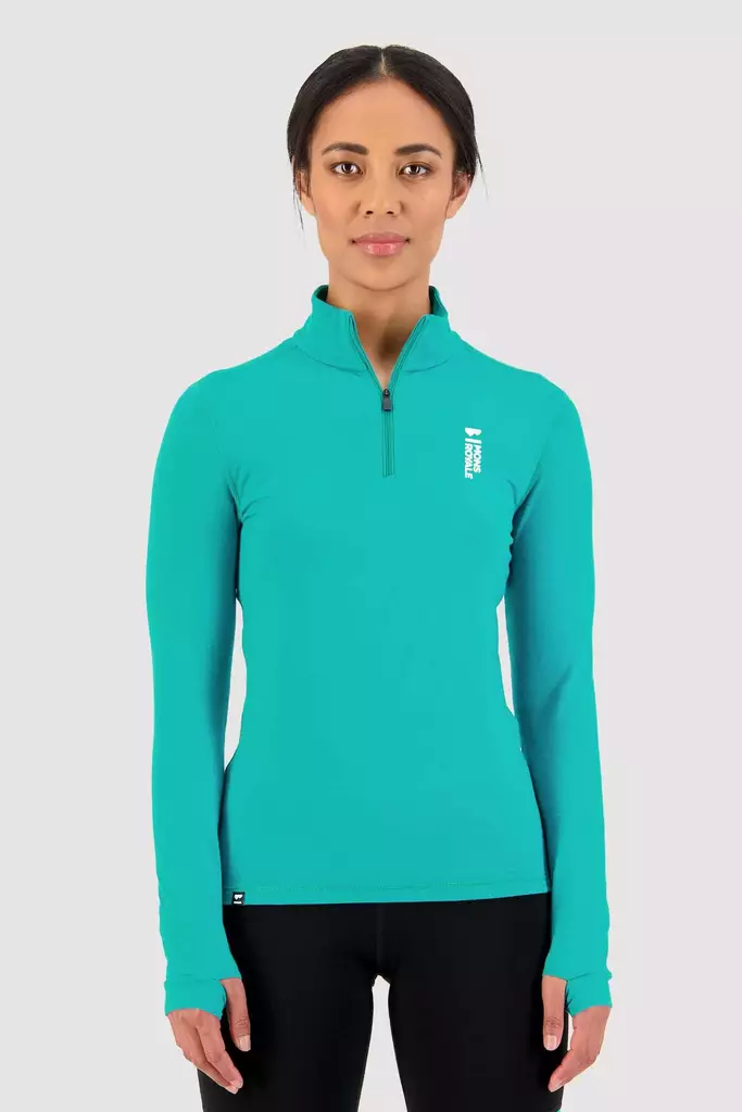 Mons Royale - Cascade Merino Flex 200 1/4 Zip - naisten merinovillainen välipaita - Merinovillaiset ja tekniset alusasut - 100504-1165-284 - 1