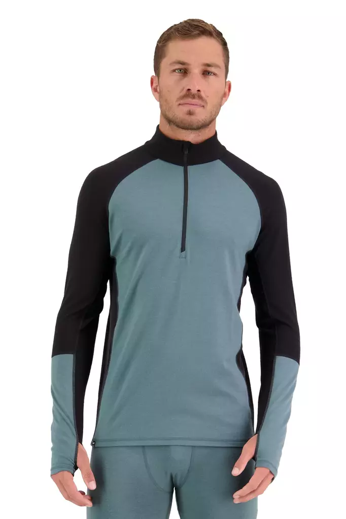 Mons Royale - Olympus Half Zip - miesten merinovillainen aluspaita - Merinovillaiset ja tekniset alusasut - 100387-1165-374 - 1