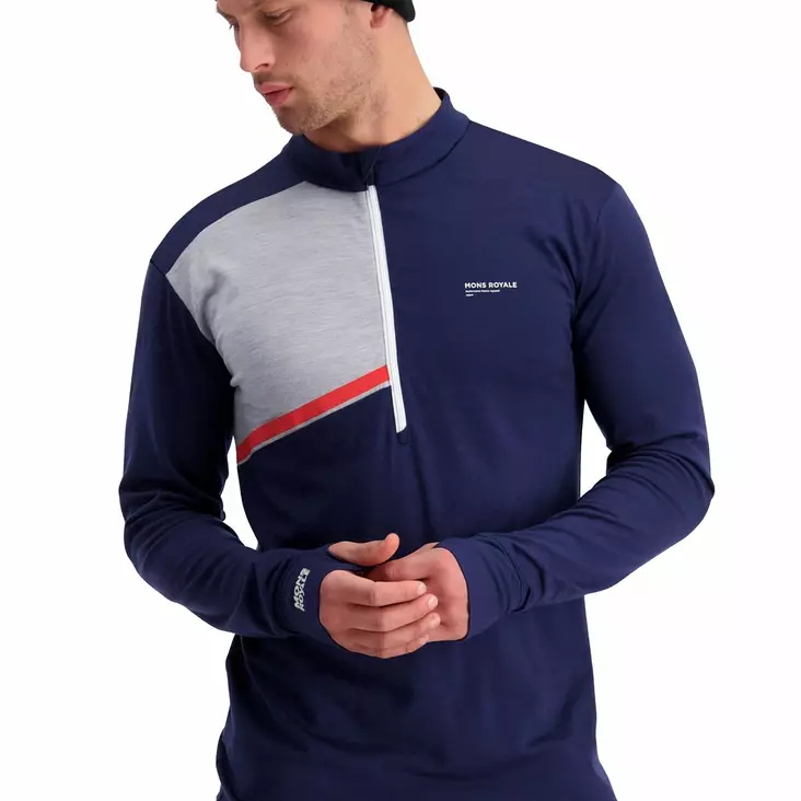 Mons Royale Alta Tech Half Zip, miesten merinovillainen aluspaita - Merinovillaiset ja tekniset alusasut - 74-1008-474 - 1