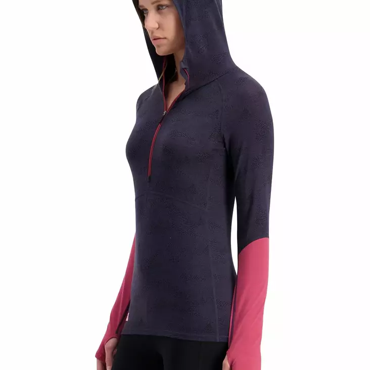 Mons Royale Bella Tech Hood, naisten merinovillainen aluspaita - Merinovillaiset ja tekniset alusasut - 28-1017-104 - 1