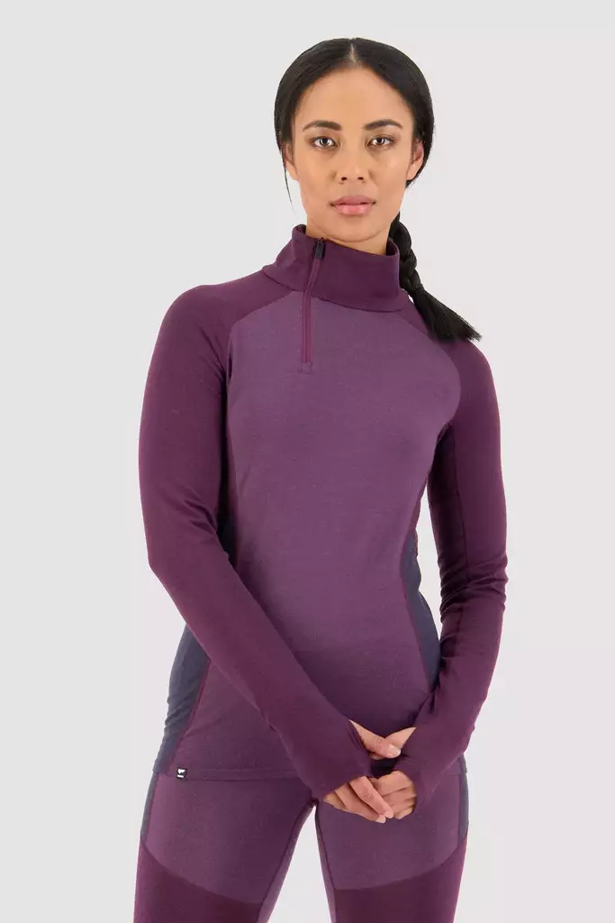 Mons Royale - Olympus Half Zip - naisten merinovillainen aluspaita - Merinovillaiset ja tekniset alusasut - 100017-1165-935 - 1