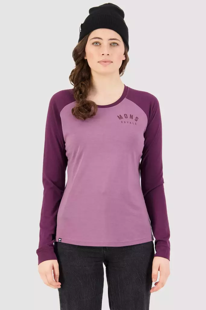 Mons Royale - Icon Raglan - naisten merinovillainen aluspaita - Merinovillaiset ja tekniset alusasut - 100498-1090-946 - 1