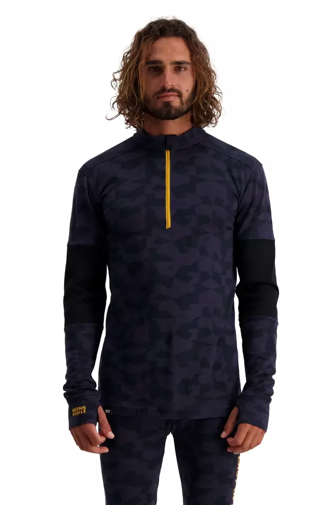 Mons Royale Alta Tech Half Zip, miesten merinovillainen aluspaita - Merinovillaiset ja tekniset alusasut - 384-1017-166 - 1