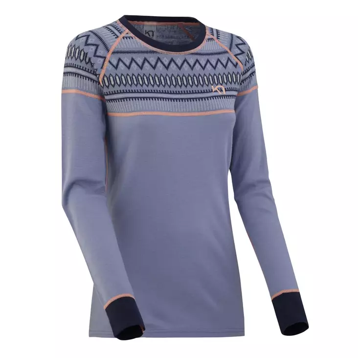 Kari Traa LØKKE LS, naisten merinovillainen paita - Merinovillaiset ja tekniset alusasut - 622131-DENIM - 1