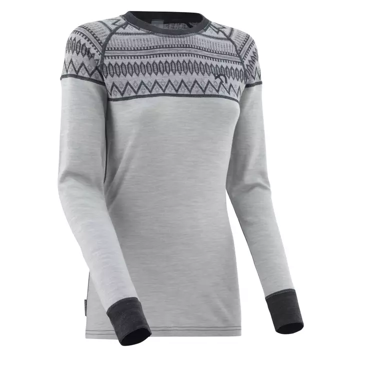 Kari Traa LØKKE LS, naisten merinovillainen paita - Merinovillaiset ja tekniset alusasut - 622131-GREYM - 1